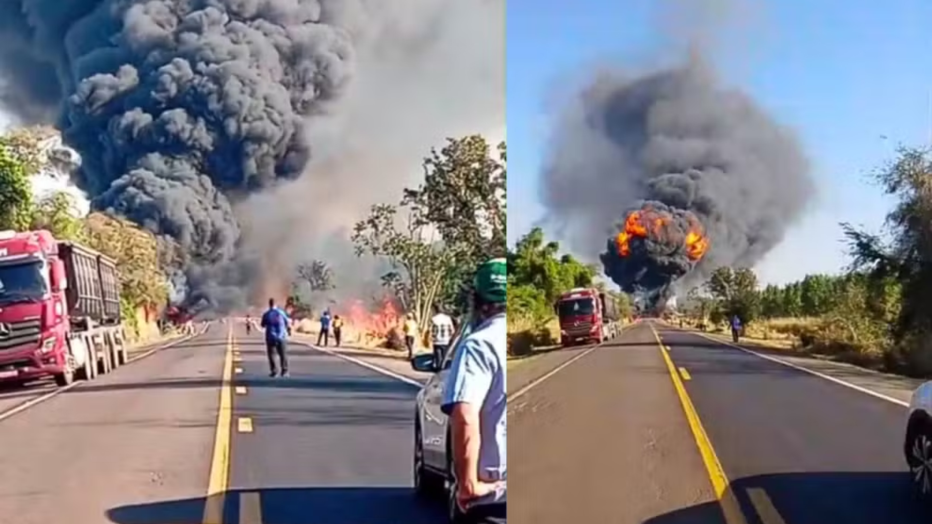 Colisão entre carretas e veículos deixa quatro mortos e interdita a BR-163 em MS